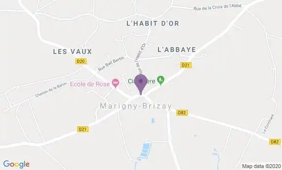 Localisation Marigny Brizay Bp - 86380
