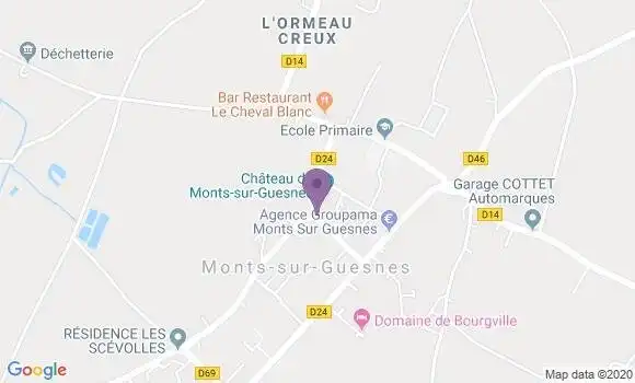 Localisation Monts sur Guesnes Bp - 86420