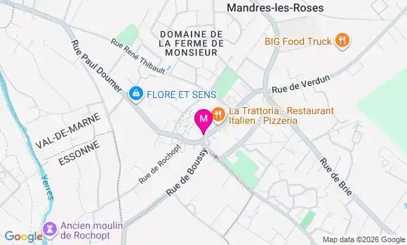Localisation Mandres les Roses - 94520