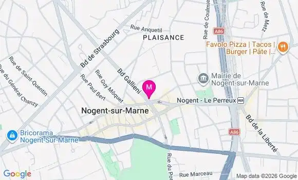 Localisation Nogent sur Marne Gallieni - 94130