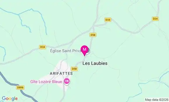 Localisation Les Laubies - 48700