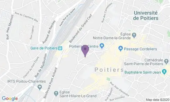 Localisation Poitiers Hotel de Ville - 86000
