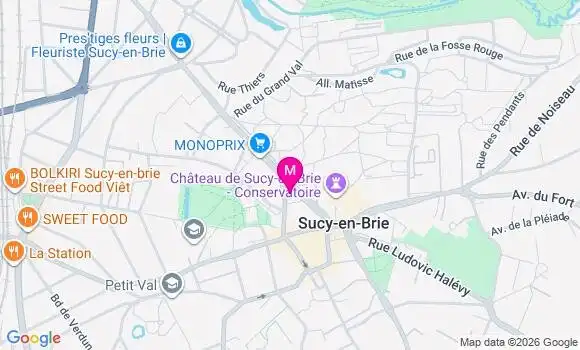 Localisation Sucy en Brie Berteaux - 94370