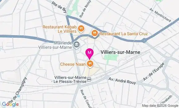 Localisation Villiers sur Marne Centre - 94350