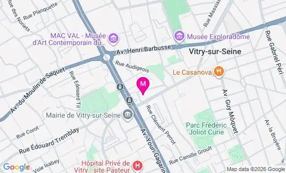 Localisation Vitry Hotel de Ville - 94400