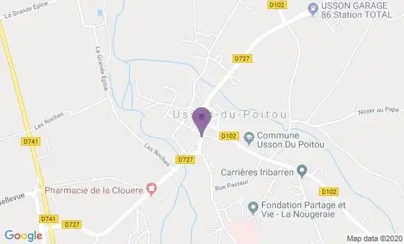 Localisation Usson du Poitou Bp - 86350