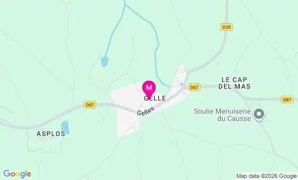Localisation Gelle Causse et Diege - 12700