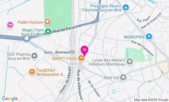 Localisation Sucy en Brie Gare - 94370