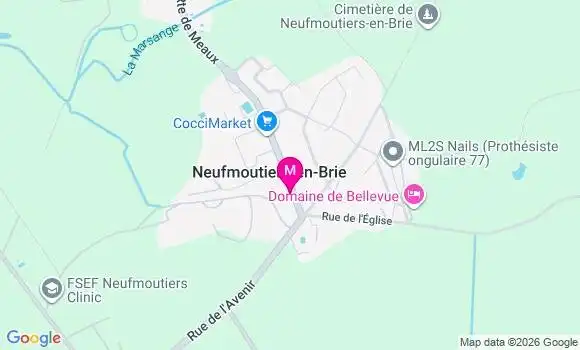 Localisation Neufmoutiers en Brie - 77610