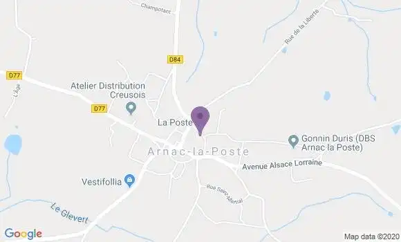 Localisation Arnac la Poste Bp - 87160