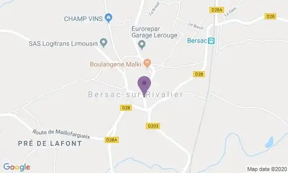 Localisation Bersac sur Rivalier Ap - 87370