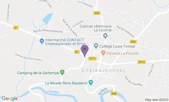 Localisation Chateauponsac - 87290