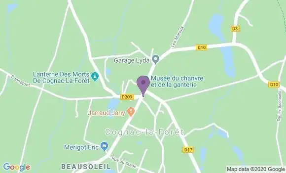 Localisation Cognac la Foret Bp - 87310