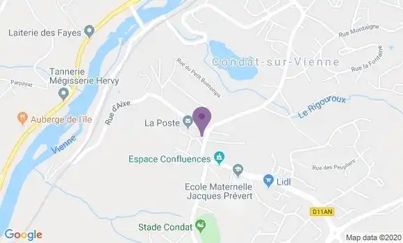 Localisation Condat sur Vienne Bp - 87920