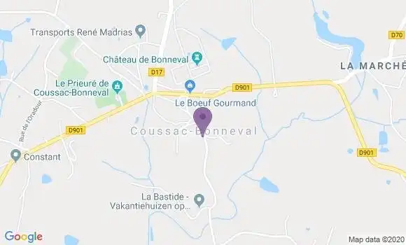Localisation Coussac Bonneval Bp - 87500