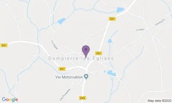 Localisation Dompierre les Eglises Ap - 87190