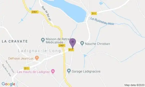 Localisation Ladignac le Long Bp - 87500