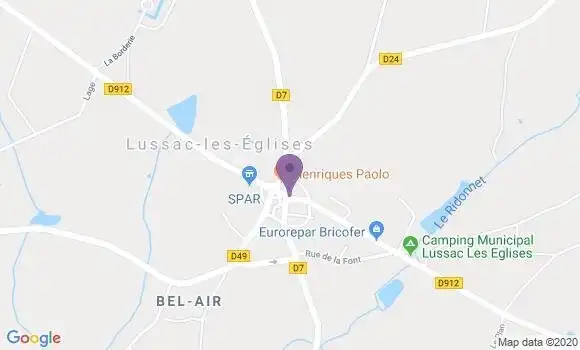 Localisation Lussac les Eglises Bp - 87360