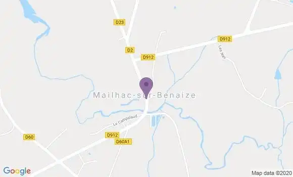 Localisation Mailhac sur Benaize Ap - 87160
