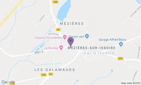 Localisation Mezieres sur Issoire - 87330