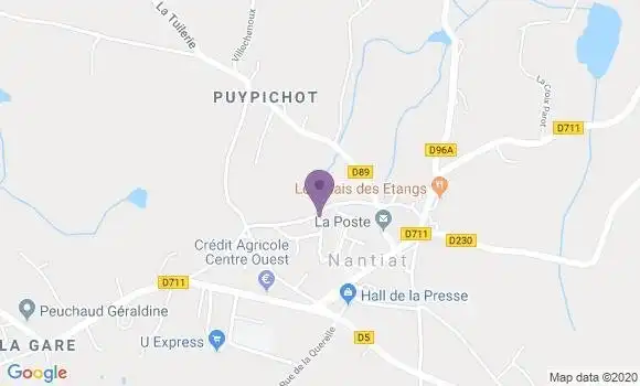 Localisation Nantiat - 87140