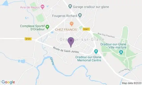 Localisation Oradour sur Glane - 87520