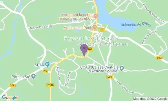 Localisation Peyrat le Chateau Bp - 87470