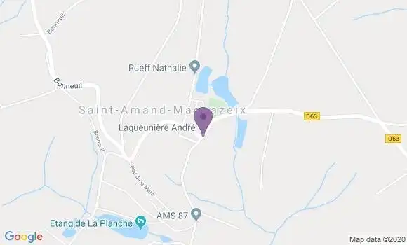 Localisation Saint Amand Magnazeix Ap - 87290