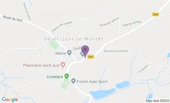 Localisation Saint Just le Martel Bp - 87590