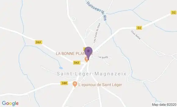 Localisation Saint Leger Magnazeix Bp - 87190
