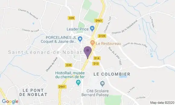 Localisation Saint Leonard de Noblat - 87400