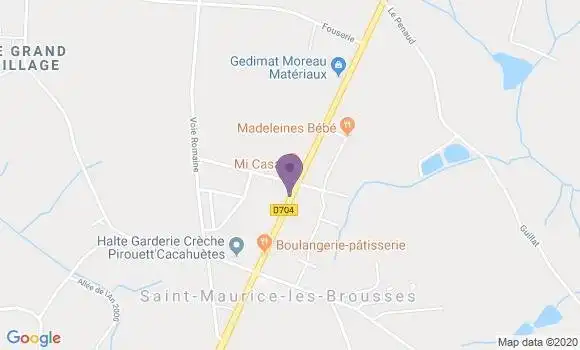 Localisation Saint Maurice les Brousses Bp - 87800
