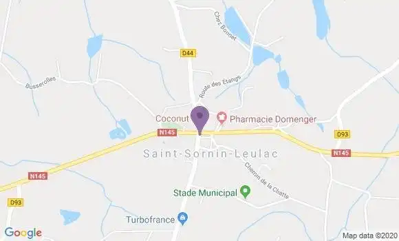 Localisation Saint Sornin Leulac Ap - 87290