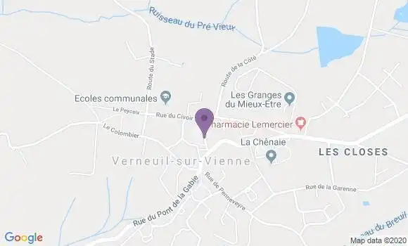 Localisation Verneuil sur Vienne Bp - 87430