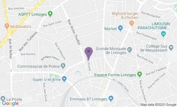 Localisation Limoges Mas Loubier - 87100