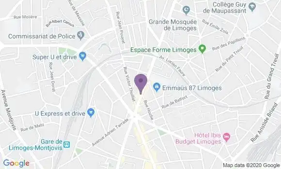 Localisation Limoges Carnot - 87100