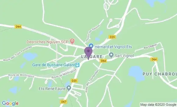 Localisation Bussiere Galant Gare Ap - 87230