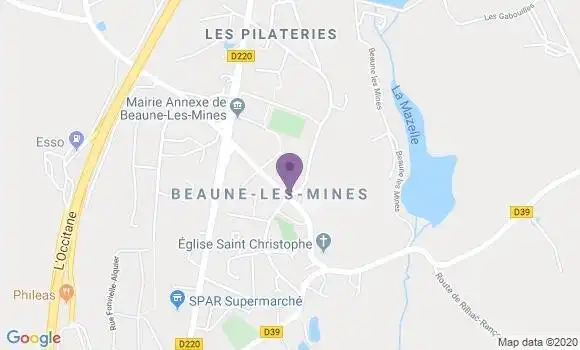 Localisation Limoges Beaune les Mines Bp - 87280