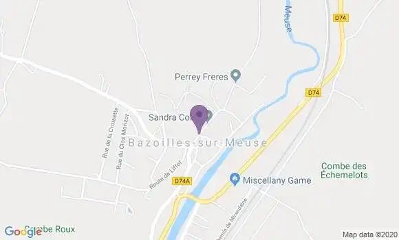 Localisation Bazoilles sur Meuse Ap - 88300