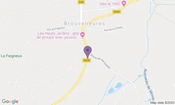 Localisation Brouvelieures Bp - 88600