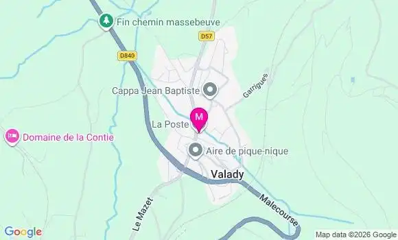 Localisation Valady Nuces - 12330