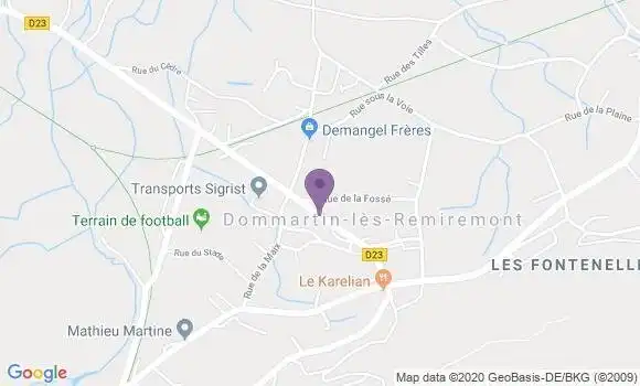 Localisation Dommartin les Remiremont Bp - 88200