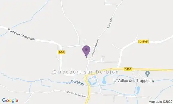 Localisation Girecourt sur Durbion Ap - 88600