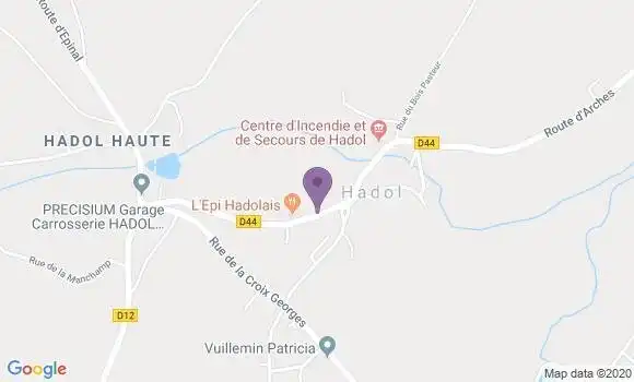 Localisation Hadol Bp - 88220