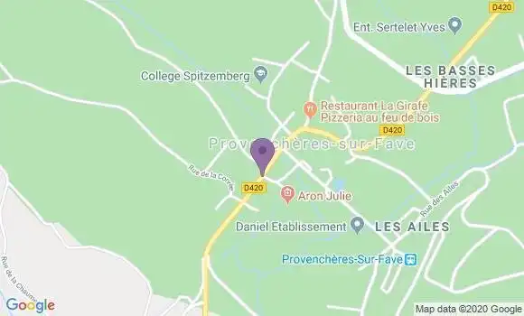 Localisation Provencheres sur Fave - 88490