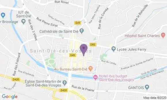 Localisation Saint Die des Vosges - 88100