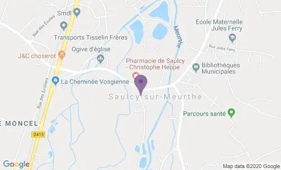 Localisation Saulcy sur Meurthe Bp - 88580