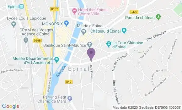 Localisation Epinal Aristide Briand - 88000