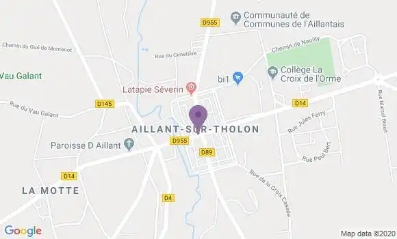 Localisation Aillant sur Tholon - 89110