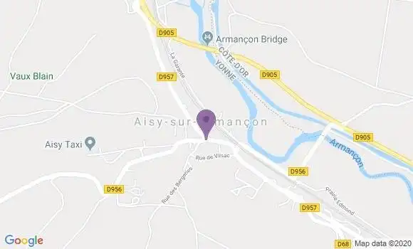 Localisation Aisy sur Armancon Ap - 89390